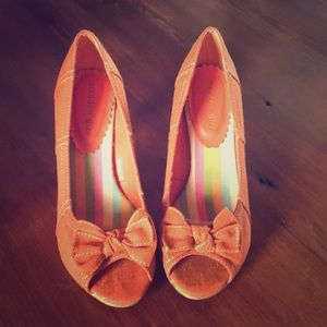 Madden Girl 3” heels orange cloth